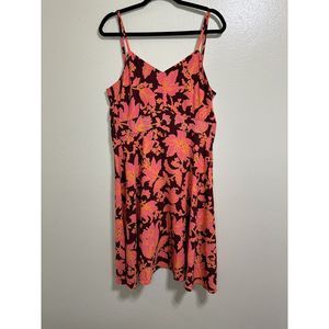 Loft Women's Empire Waist Hawaiian Tropical Aloha Adjustable Strap Sun Dress Sz2